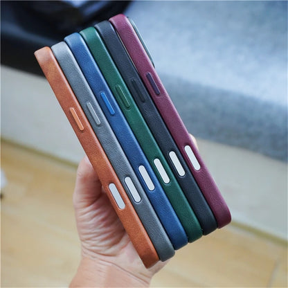 Retro Oil Wax Leather Wireless Charge Case For iPhone