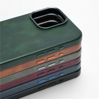 Retro Oil Wax Leather Wireless Charge Case For iPhone