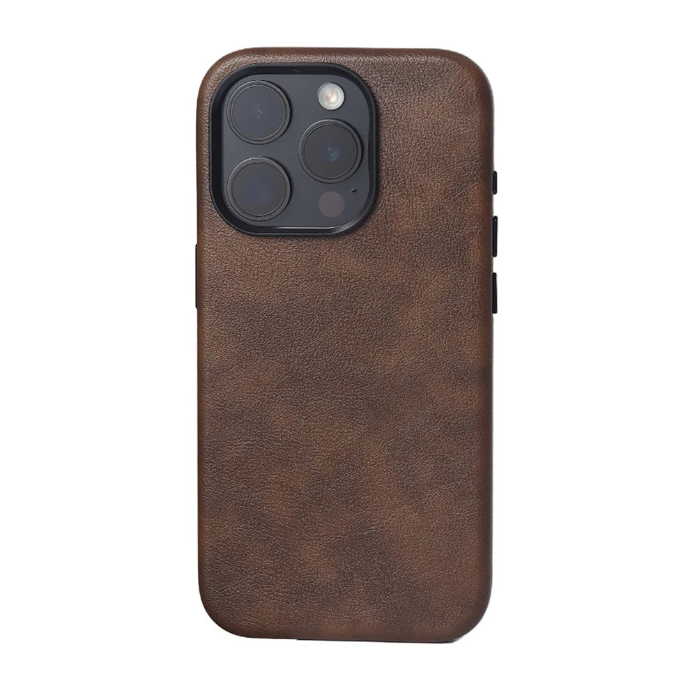 Retro Oil Wax Leather Wireless Charge Case For iPhone