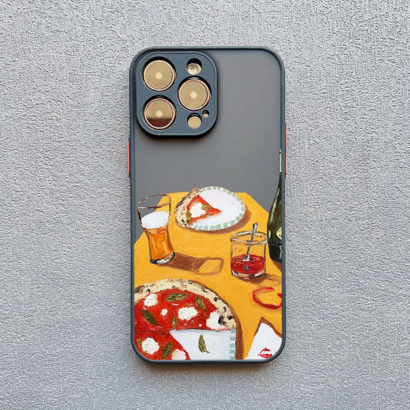 Oil Painting Red Wine Glass Phone Case For iPhone