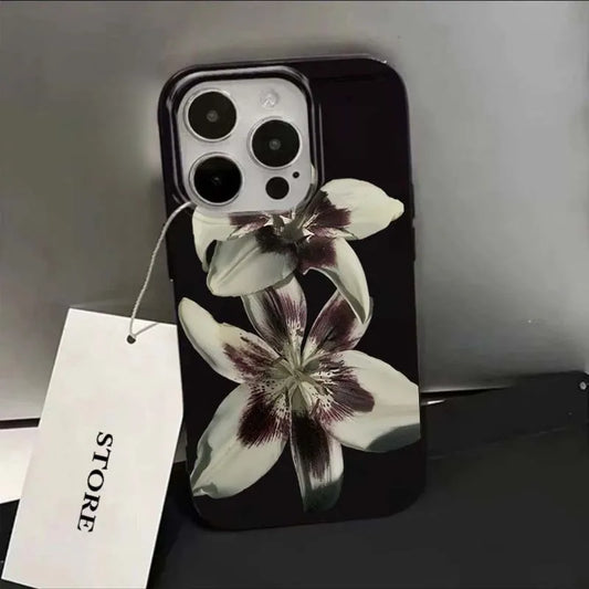 Orchid Flower Print Soft Phone Case For iPhone