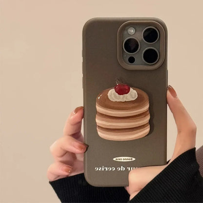 Cartoon Cherry Cake Holder Phone Case For iPhone