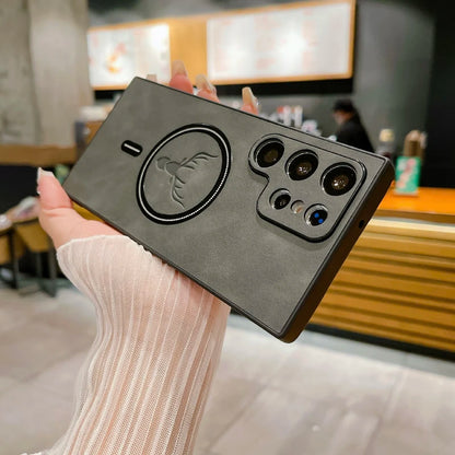 Luxury Leather Magsafe Phone Case For Samsung