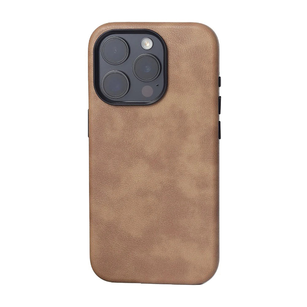 Retro Oil Wax Leather Wireless Charge Case For iPhone