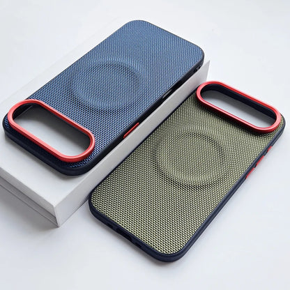 Luxury Magnetic Soft TPU+Nylon Woven Leather Case for Iphone