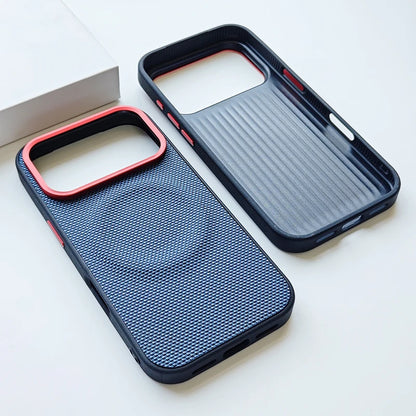 Luxury Magnetic Soft TPU+Nylon Woven Leather Case for Iphone