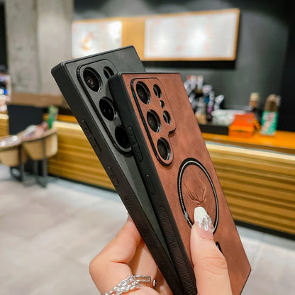 Luxury Leather Magsafe Phone Case For Samsung