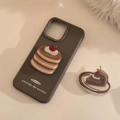 Cartoon Cherry Cake Holder Phone Case For iPhone